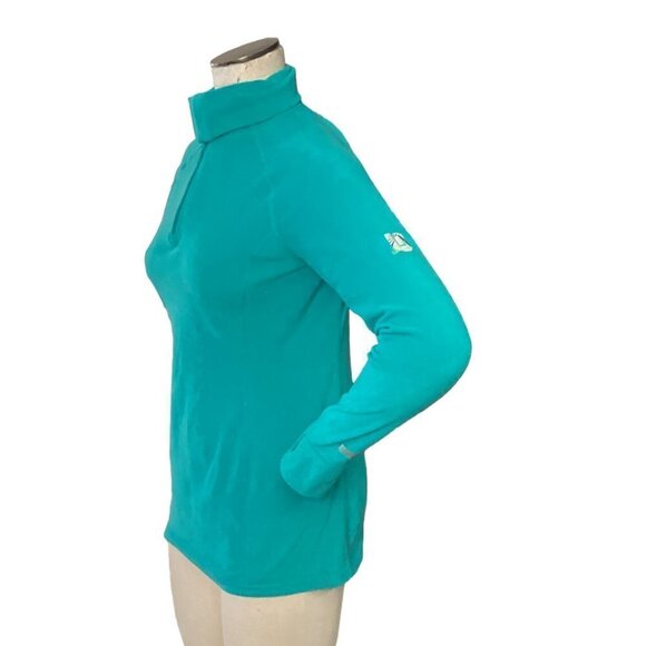 Burton Dryride 1/4 Zip Fleece Top Snowboard Ski Winter Women Sz S Teal 205E - Picture 5 of 9